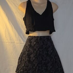 Express Black Snake-Print Mini Skirt